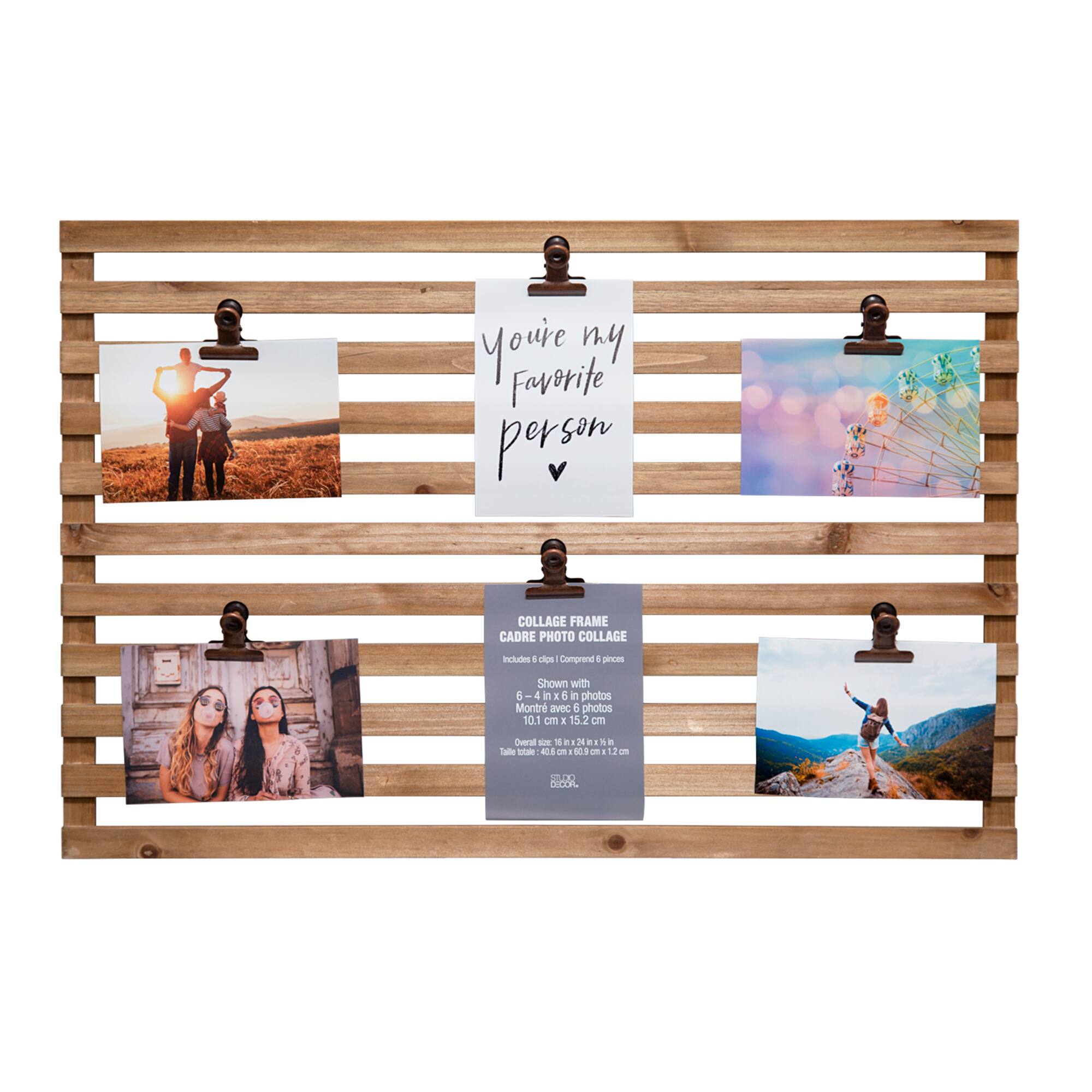 6 Opening 16" x 24" Grid Board Collage Frame with Clips by Studio Décor®